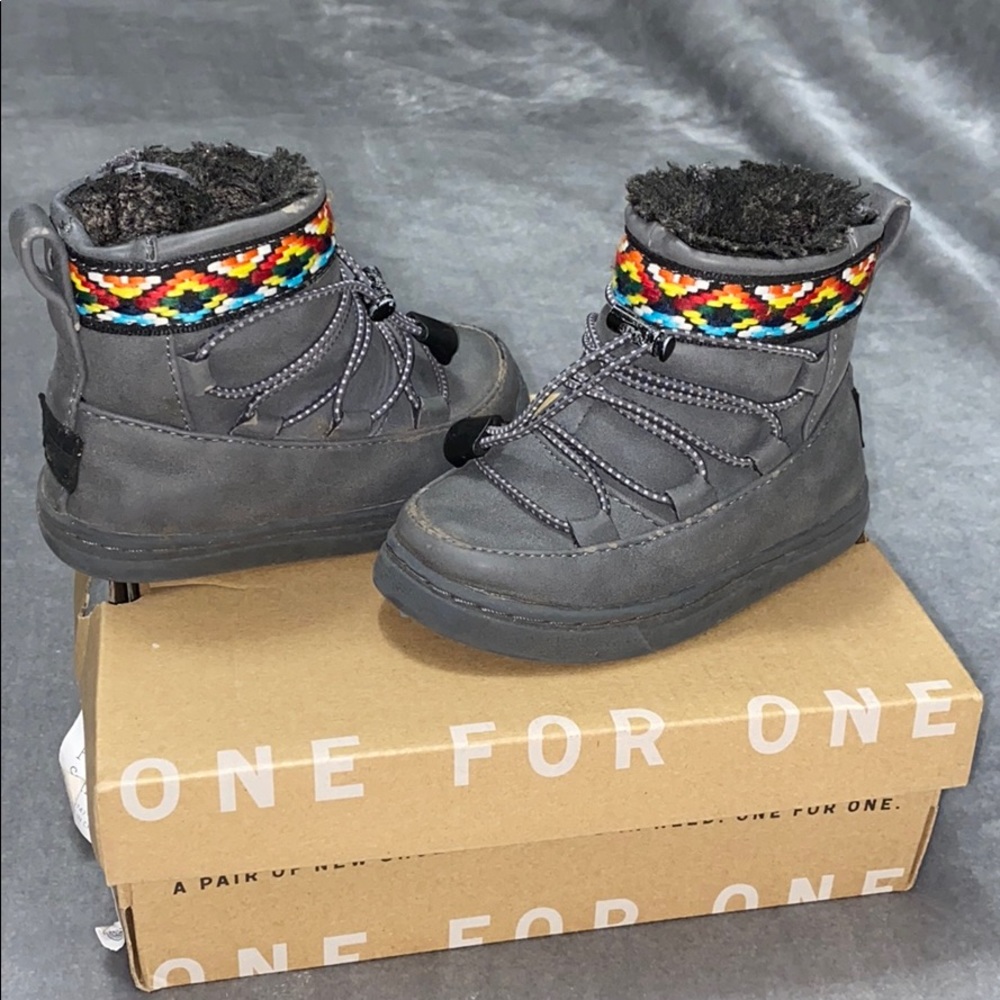 TOMS Alpine Forged Iron Grey Synthetic Suede Boots